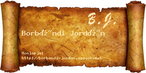 Borbándi Jordán névjegykártya
